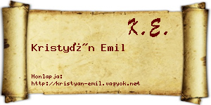 Kristyán Emil névjegykártya