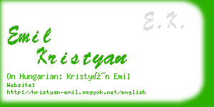 emil kristyan business card